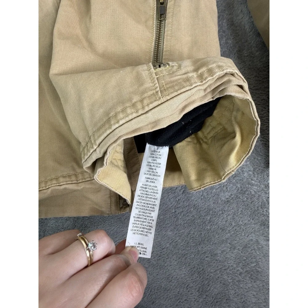 L.L.Bean Full Zip Bomber Jacket Men's Size Large Tall Beige Workwear